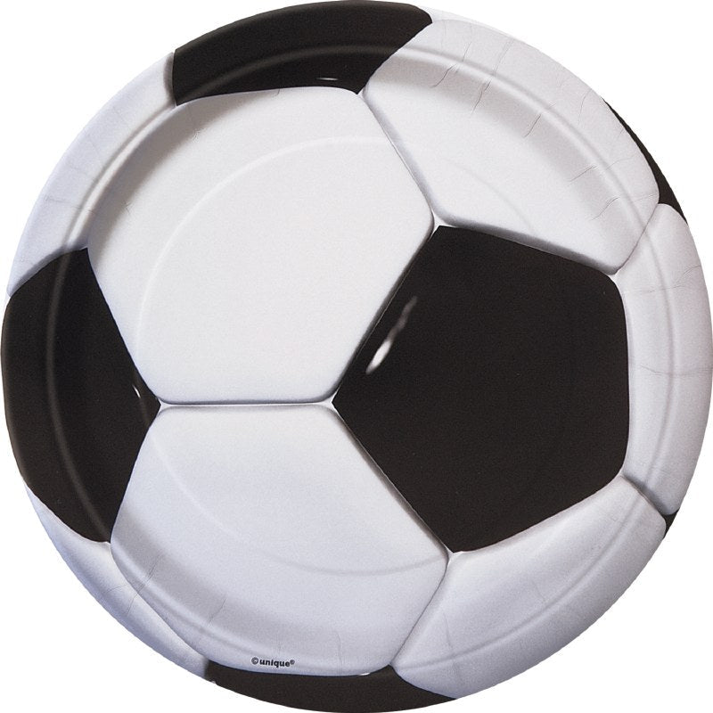 Score Big! Affordable 8-Pack Soccer Themed Dessert Plates, Perfect for Parties!