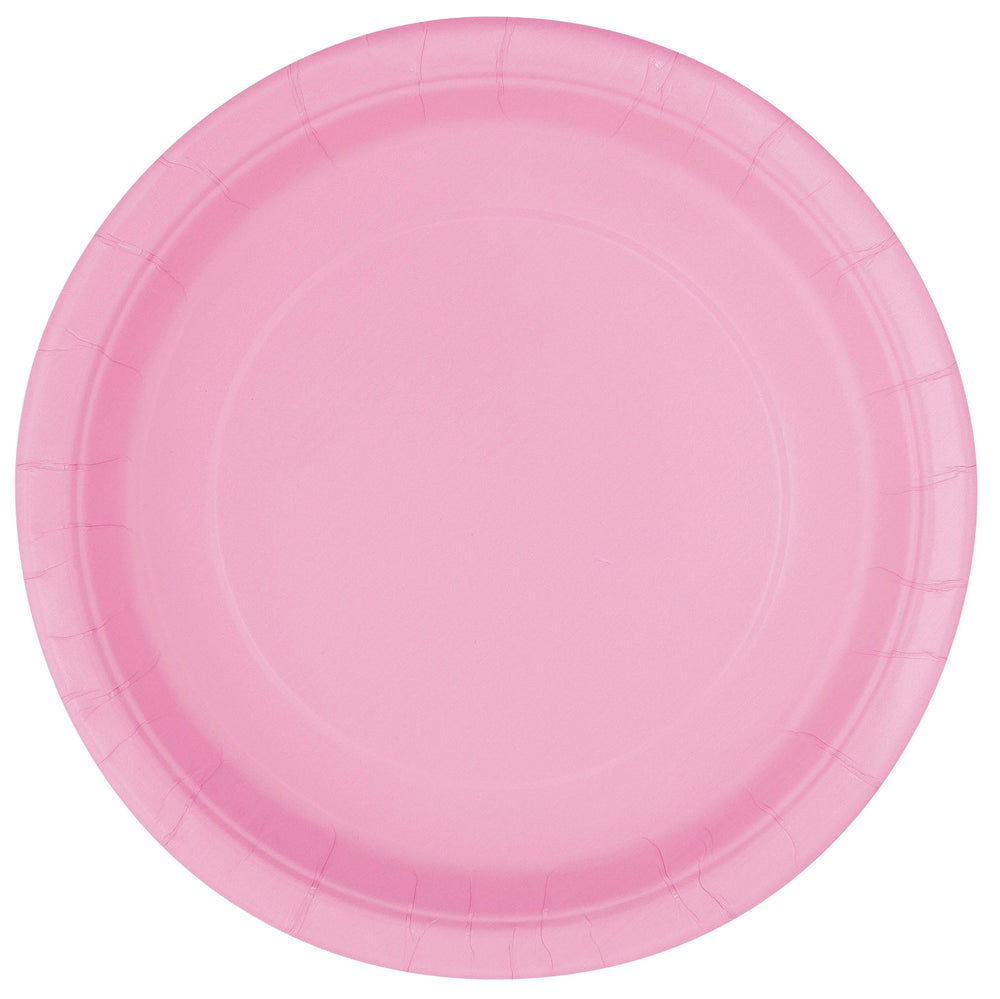 Lovely Pink Solid Collection: 7" Round Dessert Plates, 8ct - Perfect for Sweet and Delightful Celebrations!