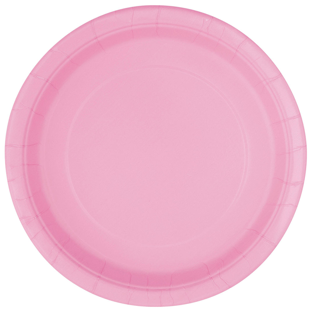 Lovely Pink Solid Collection: 7" Round Dessert Plates, 8ct - Perfect for Sweet and Delightful Celebrations!