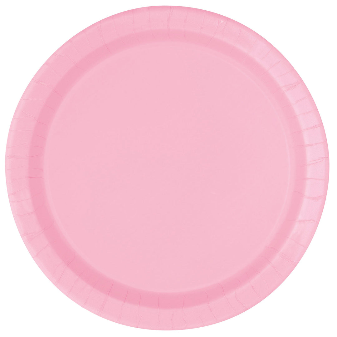 Lovely Pink Solid Collection: 7" Round Dessert Plates, 20ct - Perfect for Sweet and Charming Celebrations!