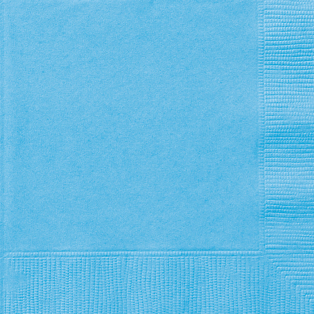 Serviettes de Table Breuvage Bleu Poudre Unies, 20ct - Parfaites pour des Rassemblements Petits et Élégants!