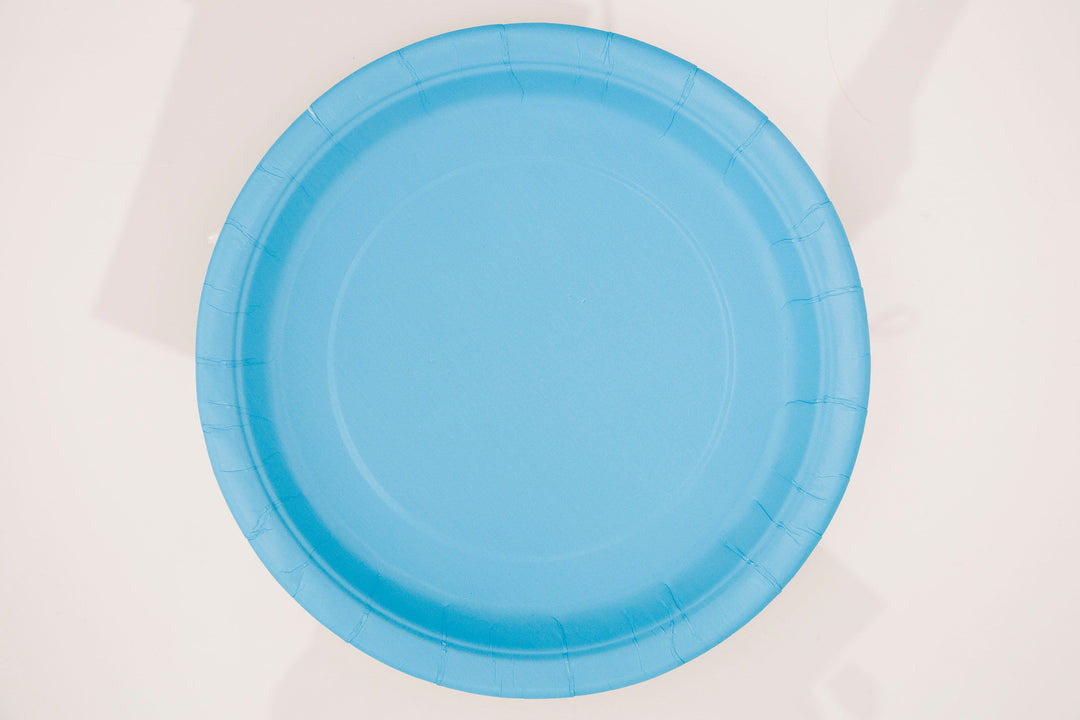 Powder Blue Solid Collection: 7" Round Dessert Plates, 8ct - Perfect for Serene and Gentle Celebrations!