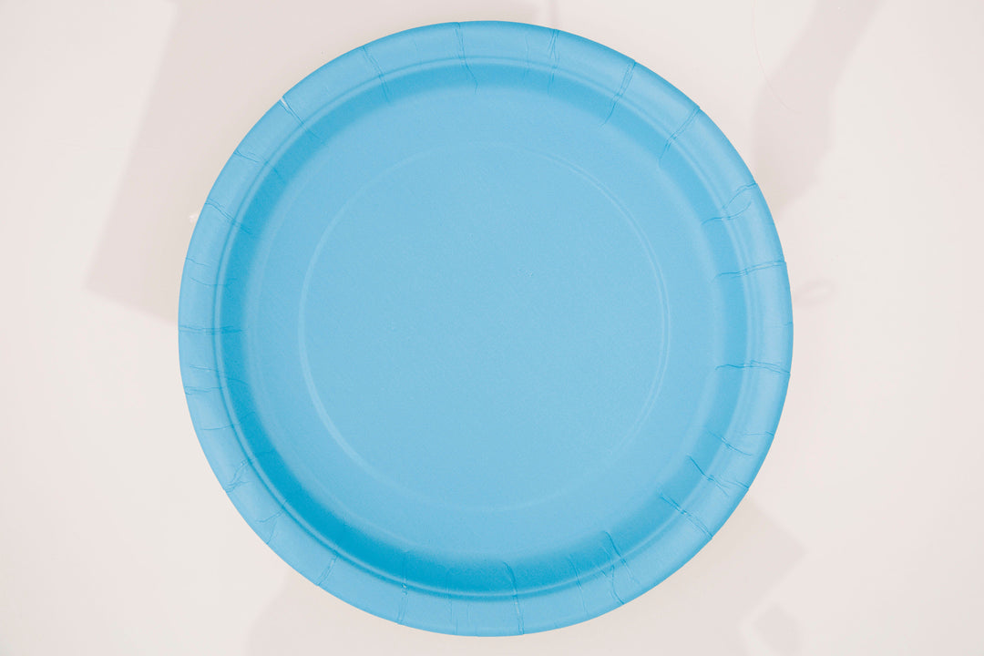 Powder Blue Solid Collection: 9" Round Dinner Plates, 8ct - Perfect for Calm and Serene Celebrations!