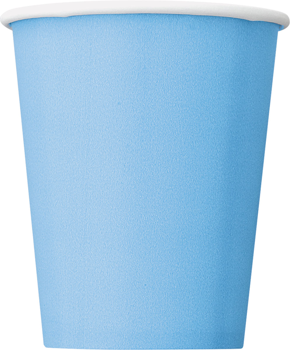 Powder Blue Solid 9oz Paper Cups, 8ct - Perfect for Serene and Stylish Party Refreshments!