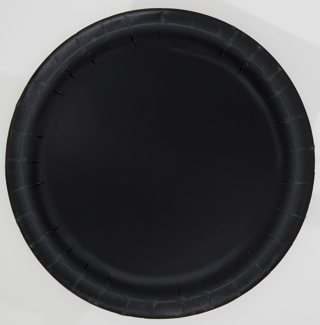 Black Solid Collection: 9" Round Dinner Plates, 16ct - Create a Sophisticated Party Setting!