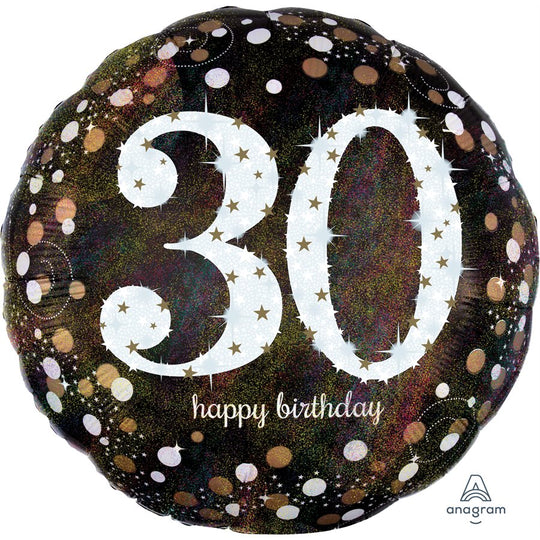 Ballon Mylar Jumbo pour 30ème Anniversaire Étincelant - Déco Magnifique avec Longue Durée de Flottaison