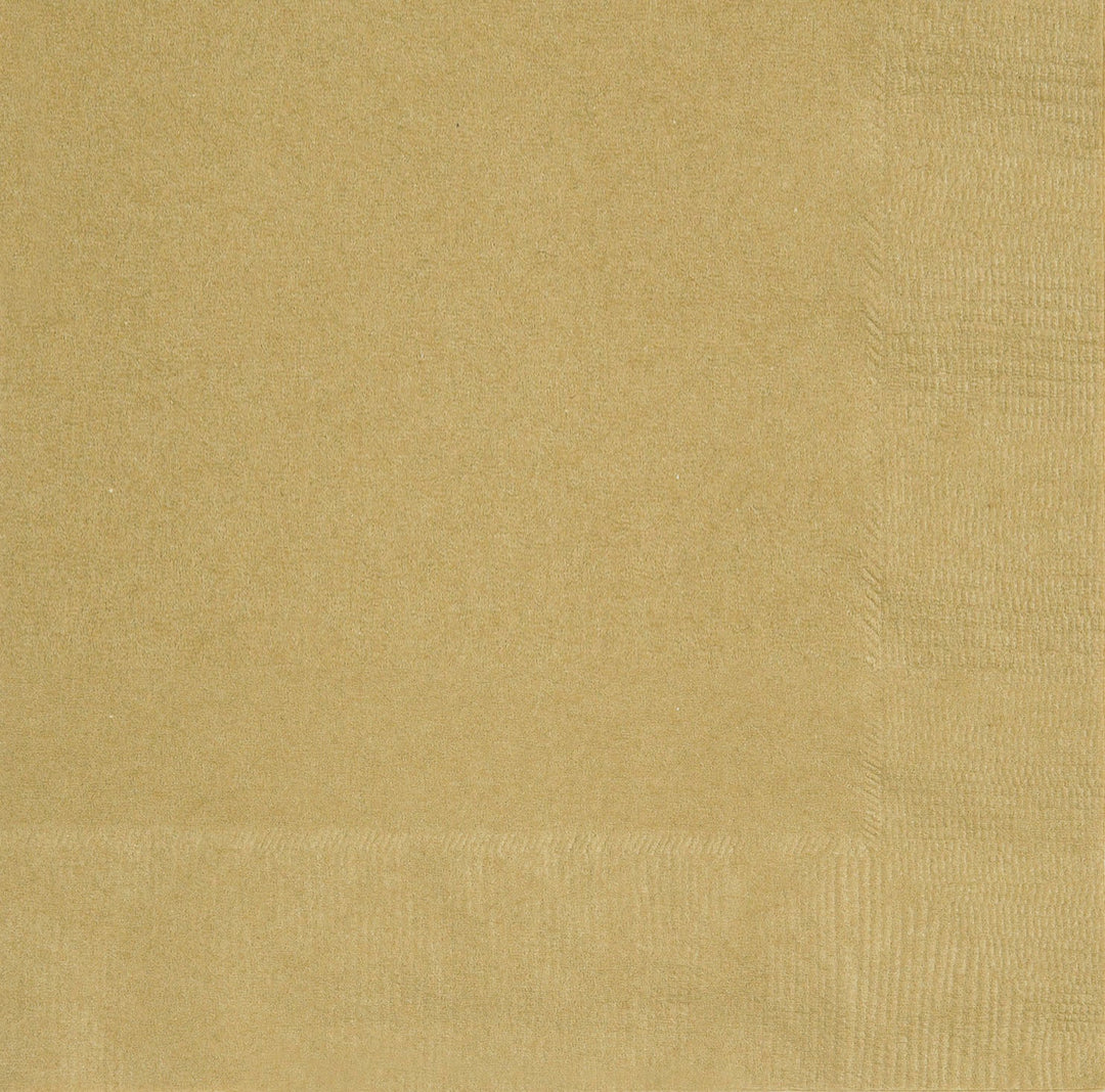 Serviettes de Table Breuvage Dorées Unies, 20ct - Parfaites pour Ajouter une Touche Luxueuse aux Célébrations Intimes!