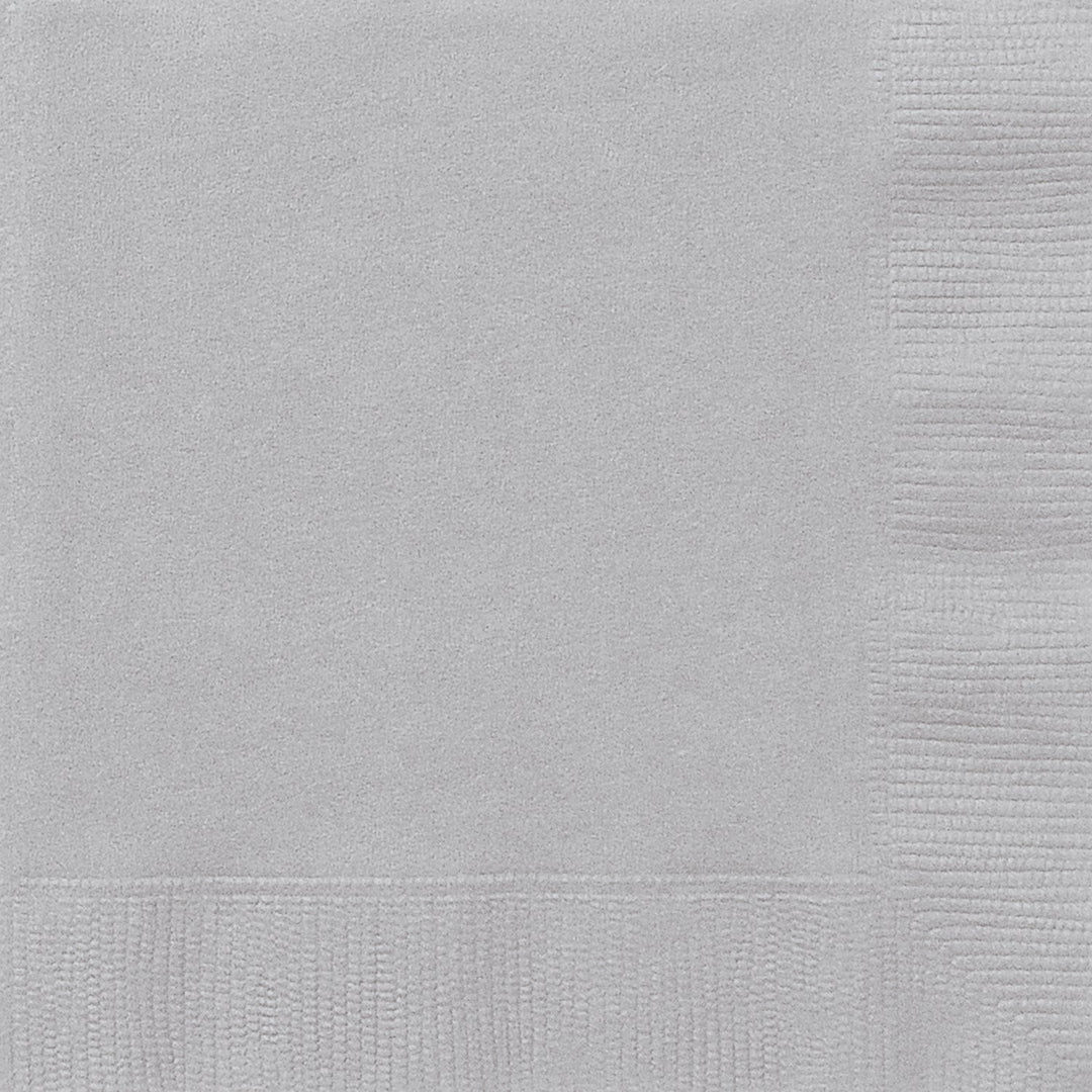 Silver Solid Luncheon Napkins - Affordable Elegance for Your Birthday Bash!