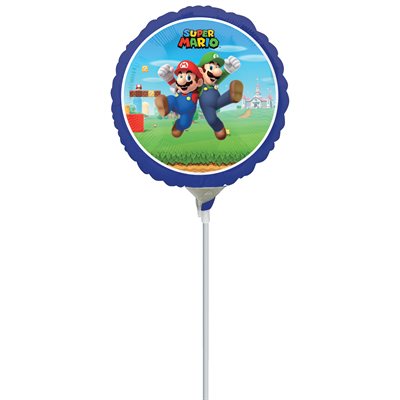 Super Mario Foil Balloon - Perfect Decor for Epic Party, Self-Seals, Extra-Long Float, 9in