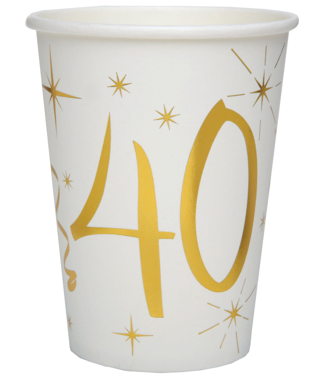 Deluxe Gold 40th Birthday Paper Cups - Stylish, Trend-Setting Party Elegance