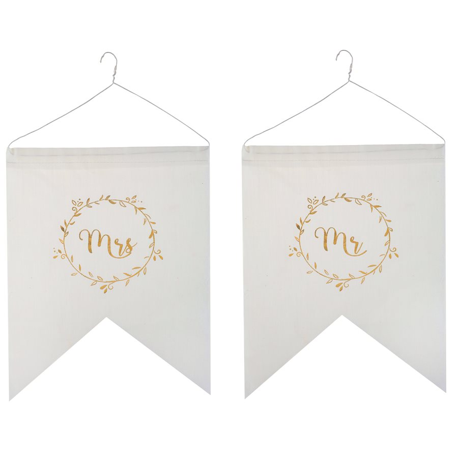 Stylish Gold Metallic Wedding Pennants for Trendsetting Celebration & Elegant Décor