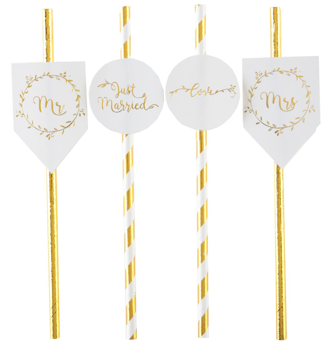 Pailles de Mariage de Luxe en Or - Rehaussez Votre Fête avec Élégance