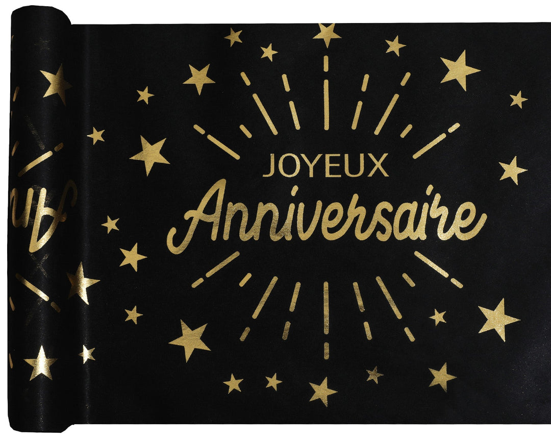 Chemin de Table Doré Luxueux pour Anniversaire - Amplifiez l'Élégance & la Mode!