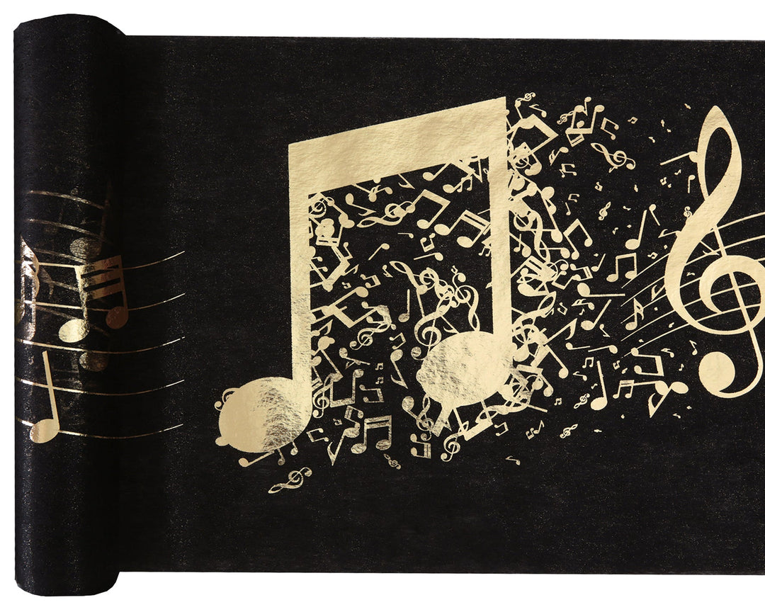 Elegant Gold Record Table Runner - Transform Your Party with Trend-Setting Style