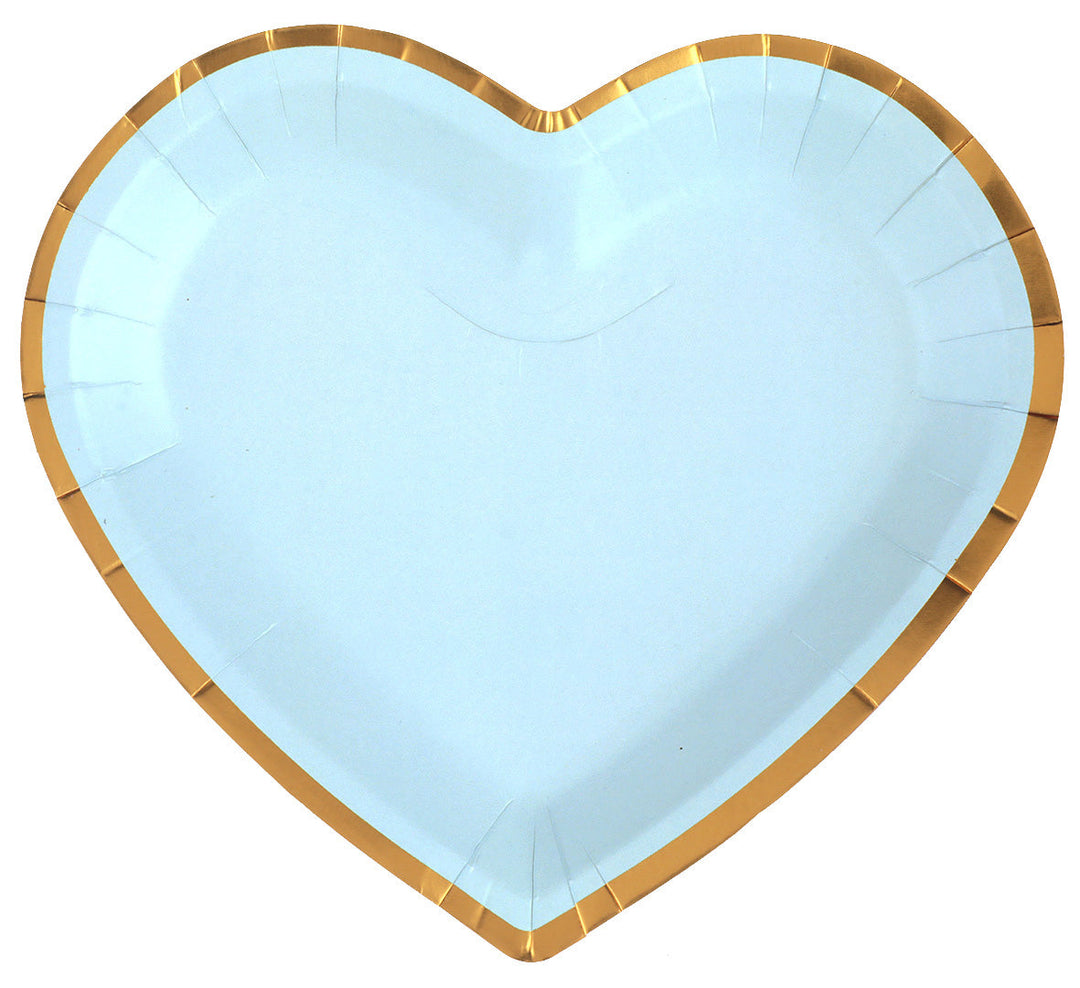 Élégantes Assiettes Repas en Forme de Cœur Bleu Ciel pour des Fêtes Tendance !