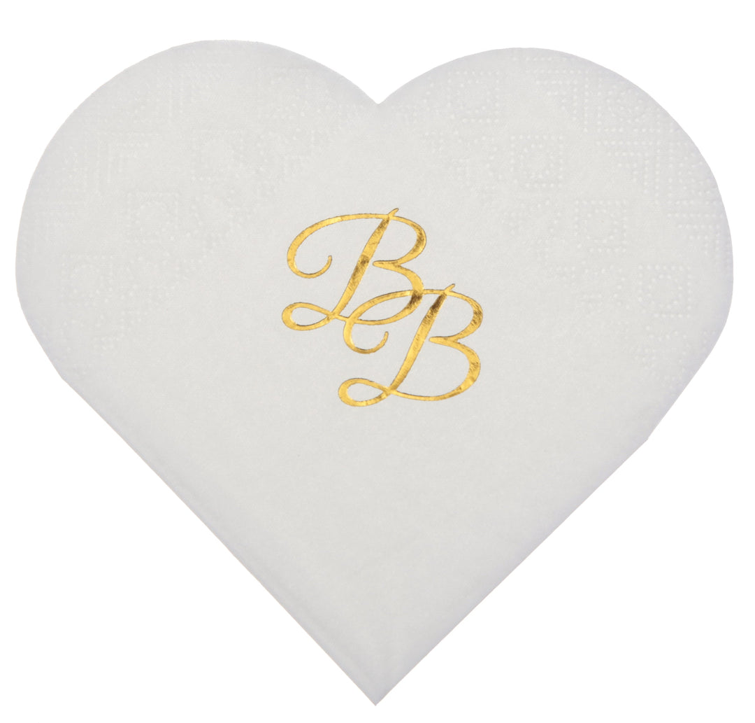 Designer Heart-Shaped Beverage Napkins: Sophistication for Every Party