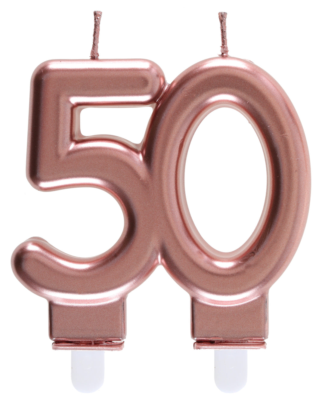 Elegant 50th Birthday Rose Gold Candle - Trend-Setting Party Elegance in a Box