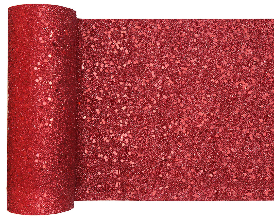 Table Runner Glamour Rouge à Paillettes - Transformez Votre Fête d'Anniversaire avec Élégance Scintillante