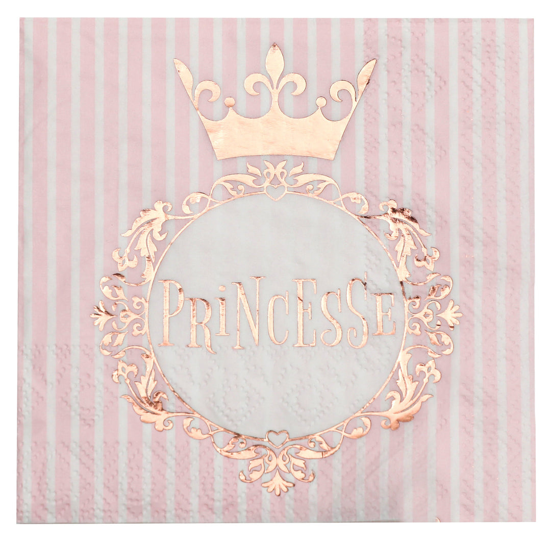 Chic Princess-Themed Pink Beverage Napkins – Elegant Addition to Any Party or Event