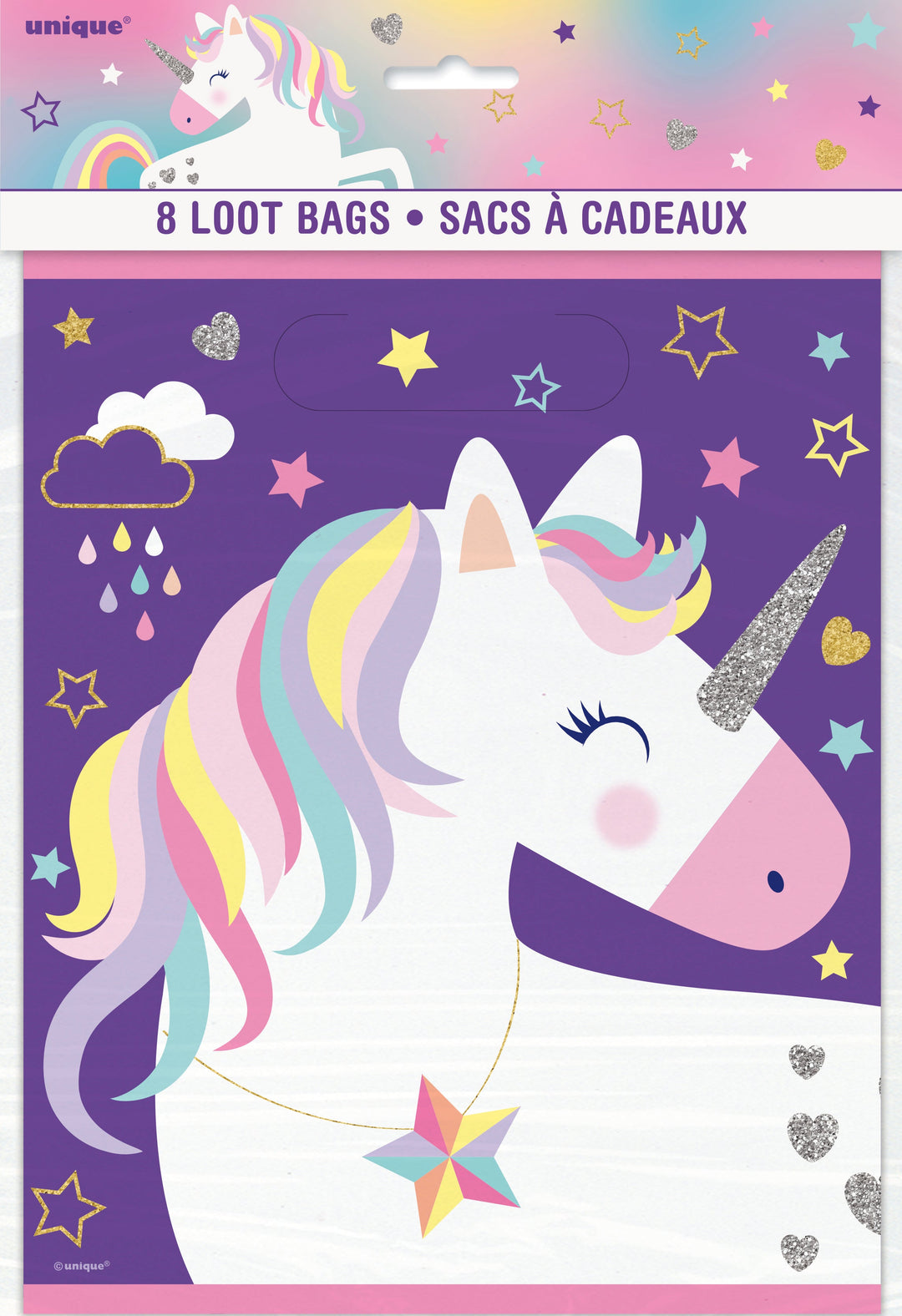 Unicorn Loot Bags, 8ct - Perfect for Enchanting and Magical Party Favors!