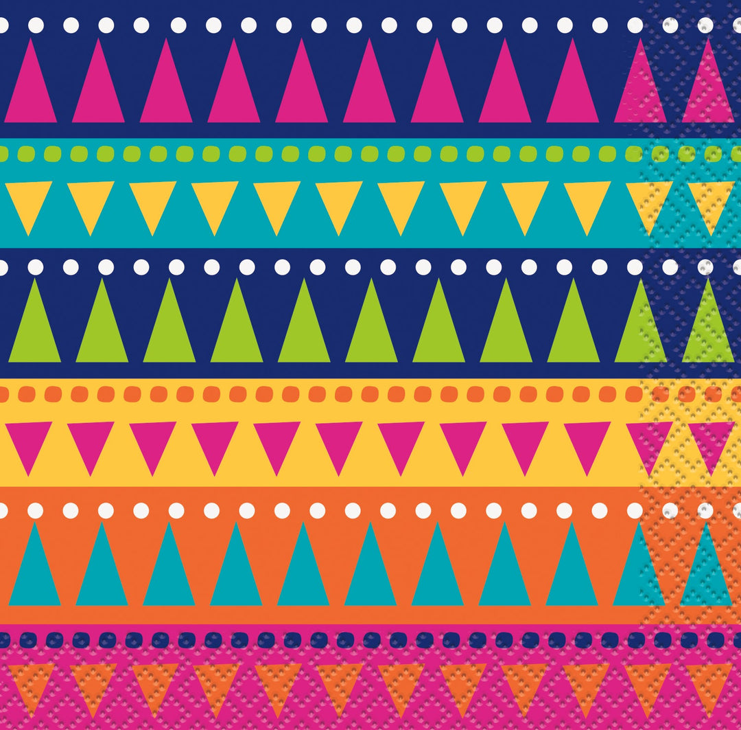 Boho Fiesta Beverage Napkins - Easy Setup Party Touch, 24-Pack Budget Set