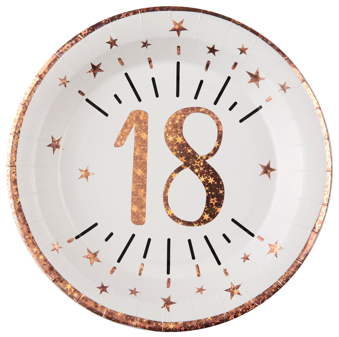 Elegant 18th Birthday Rose Gold Dinner Plates - Make Your Party Shine