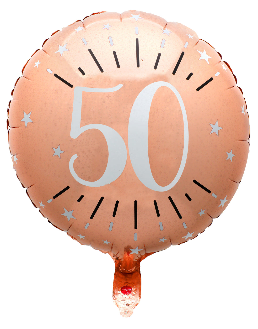 50th Birthday Spectacular: Super Floating Rose Gold Foil Balloon - Seals Itself!