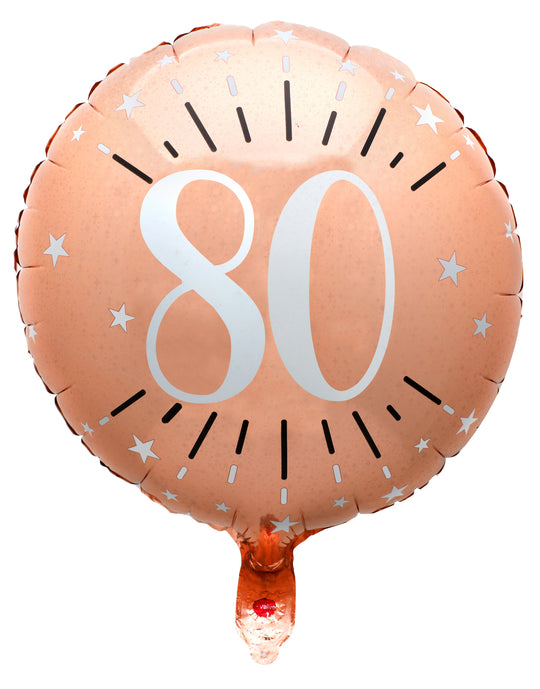 Ballon Mylar Flottant Supérieur pour 80e Anniversaire en Or Rose - La Décoration de Fête Parfaite