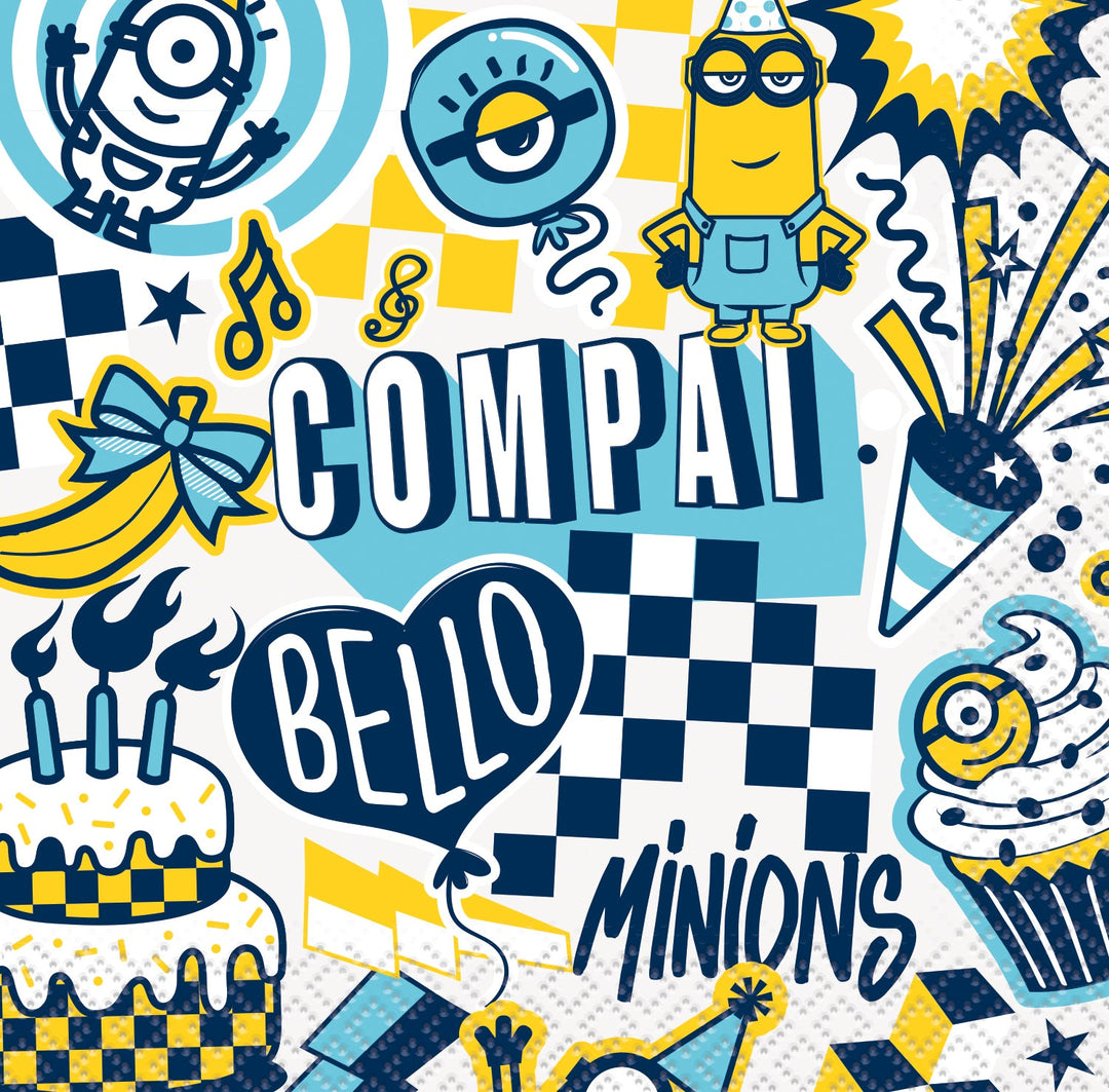 Rejoignez les Minions espiègles avec les serviettes à boisson Minions - Une aventure délirante remplie de bananes !