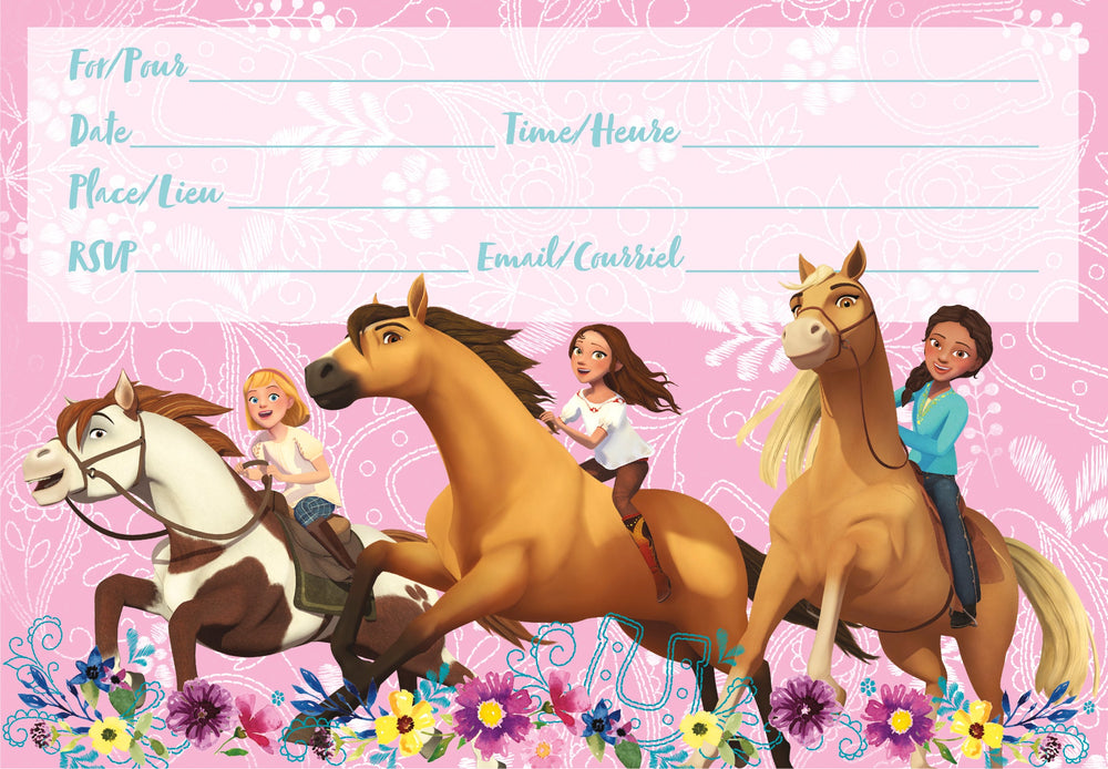 Spirit Riding Free Invitation Cards (8) - Perfect for Horse-Themed Adventure Parties!