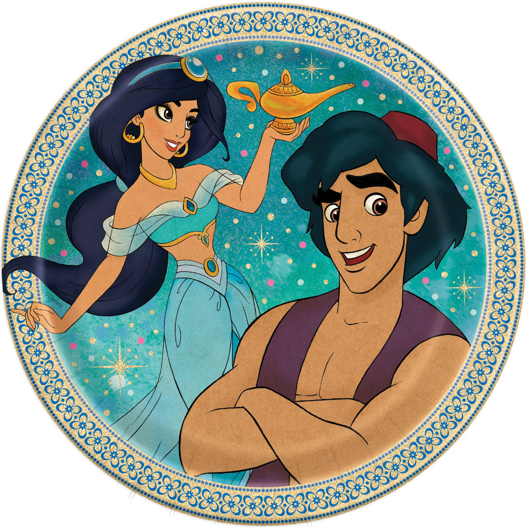 Aladdin Dessert Plates (Pack of 8) - Easy Setup, Coordinated Theme for Birthdays - Affordable & Fun Party Supplies for Magical Celebrations!
