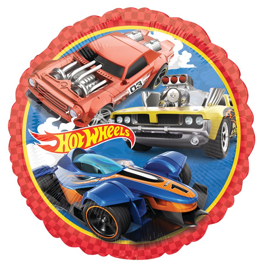 Hot Wheels 18" Foil Balloon - Long Float, Self-Sealing Party Decor