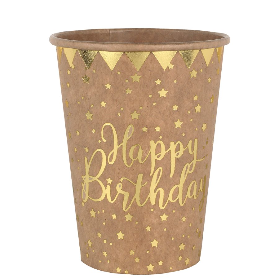Birthday Paper Cups, 10 Pack, Coordinated Party Tableware for a Fun Bash