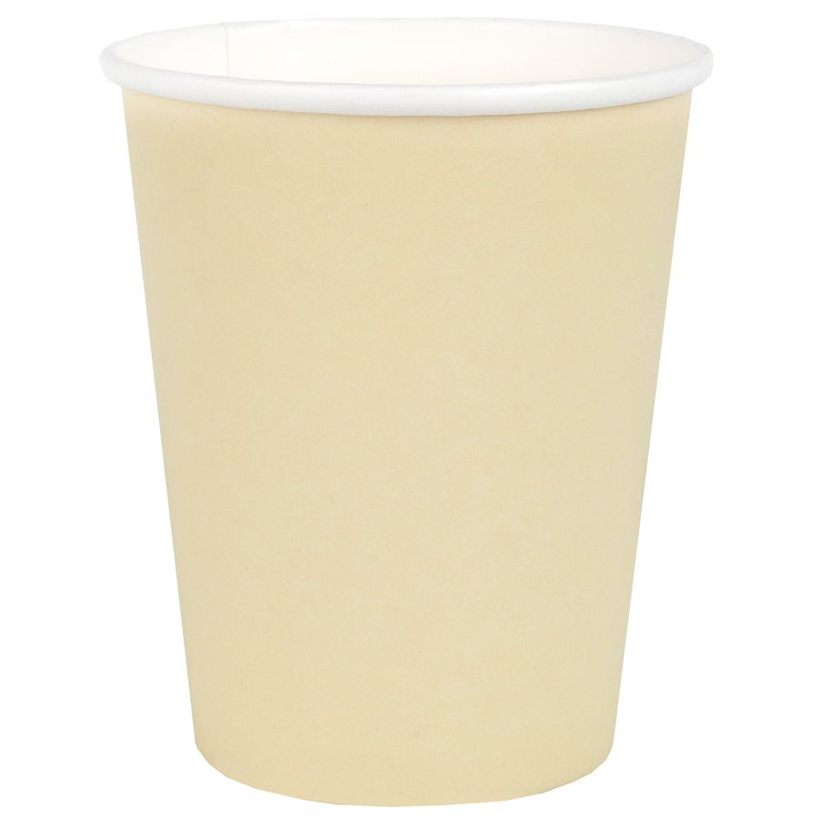 Champagne Solid Paper Cups 10-Pack | Elegant Birthday Party Supply