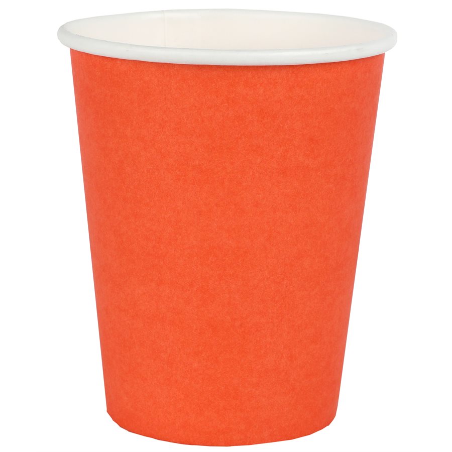 Orange Solid Paper Cups, 10-Pack Birthday Party Tableware Value Set