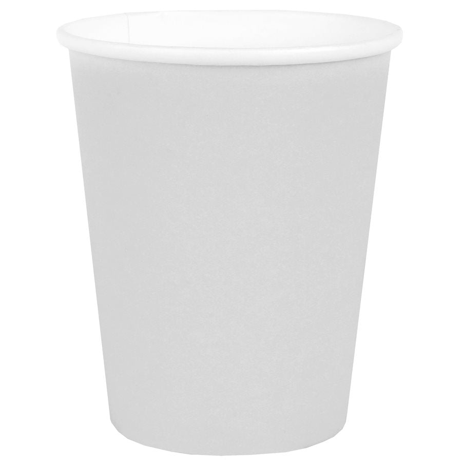 White Solid Paper Cups 10 Pack for Birthday Party Tableware