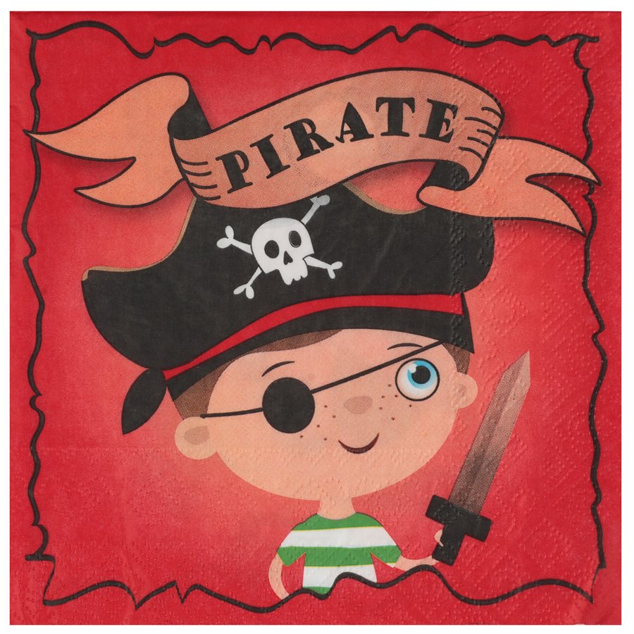 Pirates Luncheon Napkins 20-Pack for Bold Birthday Party Decor
