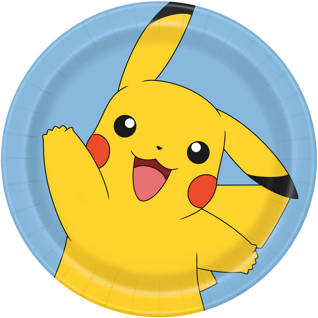 Pokemon Dinner Plates 8-Pack | Colorful Birthday Party Supplies