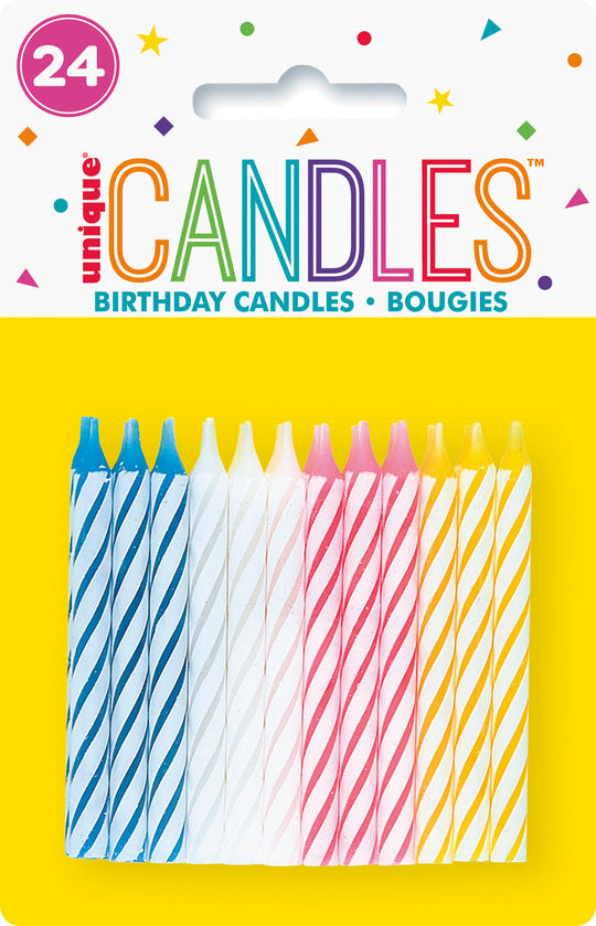Rainbow Candles Pack of 24 – Perfect for Birthday Celebrations! Easy Setup, Affordable Pricing, and Coordinated Themes Make Party Planning a Breeze! Ideal Party Supplies for Memorable Events!