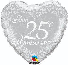 Ballon Mylar Premium pour 25ème Anniversaire - Déco de Fête Suprême avec Longue Durée de Flottaison