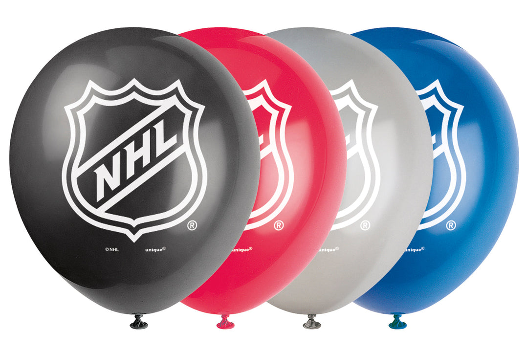 NHL Party Balloons: Unleash the Ice Arena Excitement! (Pack of 8)