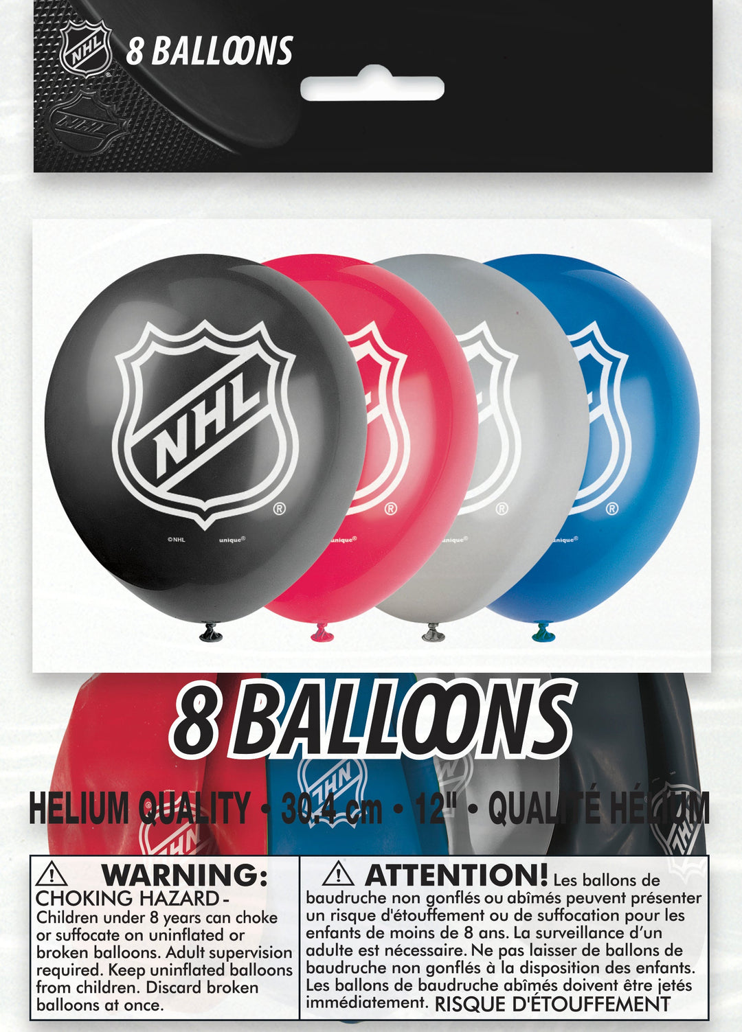 NHL Party Balloons: Unleash the Ice Arena Excitement! (Pack of 8)