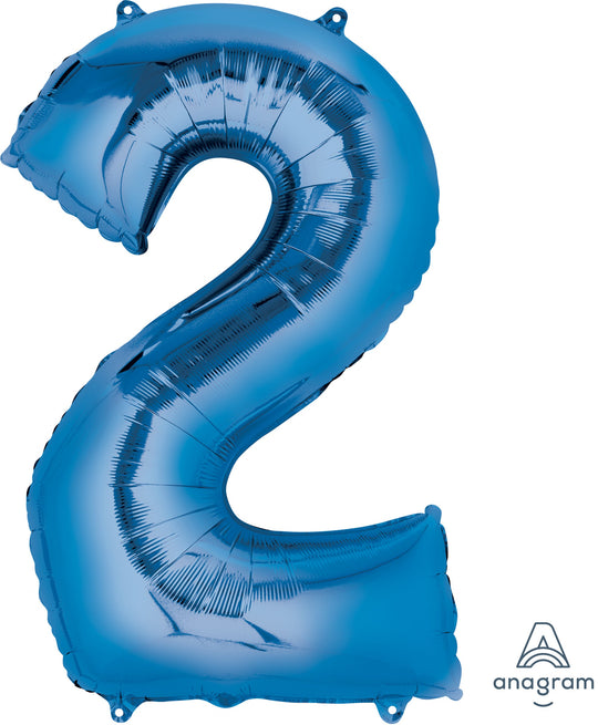 Ballon Mylar Chiffre SuperShape - Flottaison Supérieure 86cm Bleu pour Fête