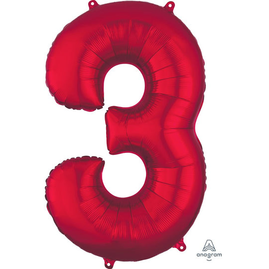 Stunning 34" Red SuperShape Foil Balloon - Perfect Decoration for Birthday Parties