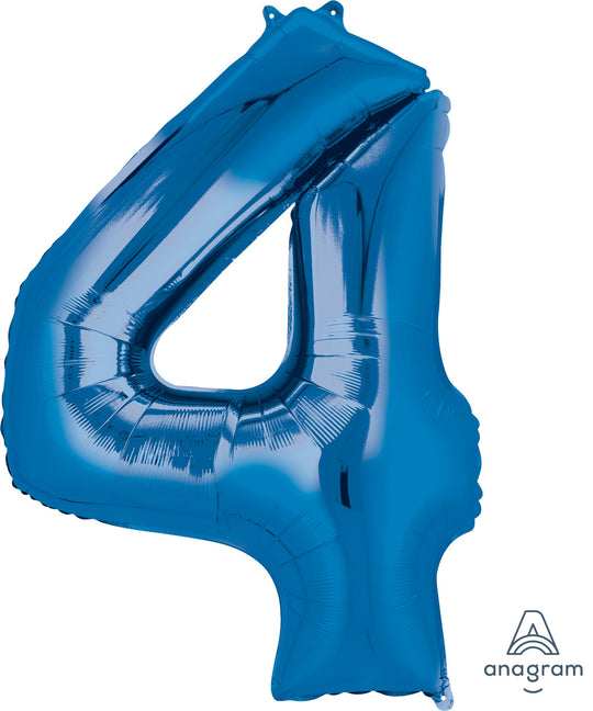 Chiffre SuperShape Foil Balloon, 34" Blue - Enhance Parties with Long-Lasting Decor