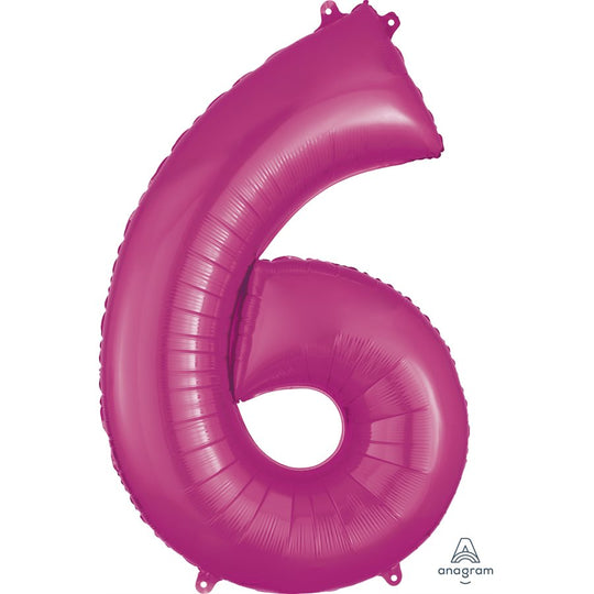 SuperShape 34" Rose Gold Foil Balloon – Perfect 6th Birthday Party Decor, Ultra-lasting Float