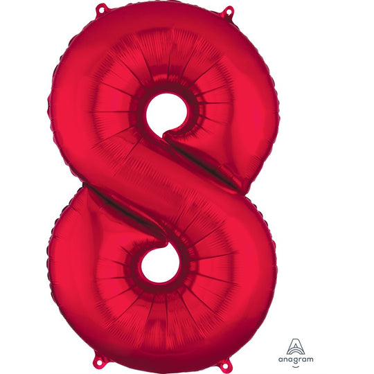 SuperShape Ballon Mylar Rouge 86 cm - Parfait pour Décoration d'Anniversaire, Flottaison Supérieure!