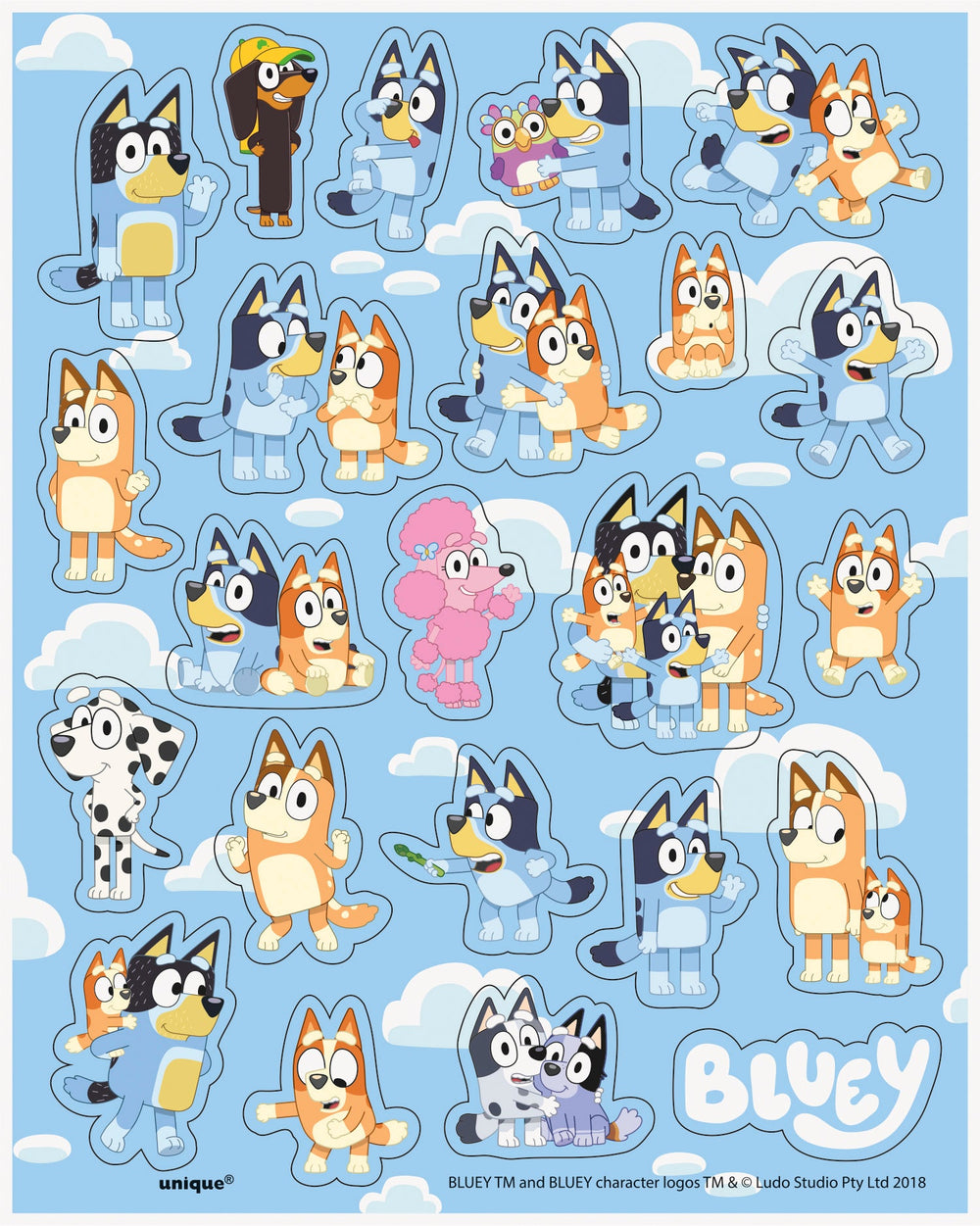 Bluey Stickers Pack - Fun Party Supplies for Joyful Celebrations!