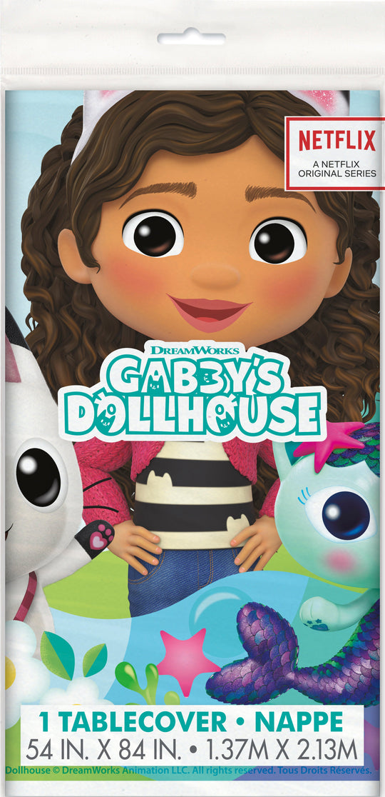 Gabby’s Dollhouse Plastic Tablecloth for Birthday Party Fun, 54x84in