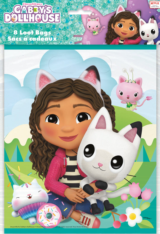 Gabby’s Dollhouse Loot Bags 8-Pack for Birthday Party Favors
